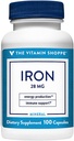 The Shoppe Iron 28G, Well Absorbed Forms of Iron, Supports Immune Health & Energy Production, Essential Mineral, Once Daily (100 Capsules)