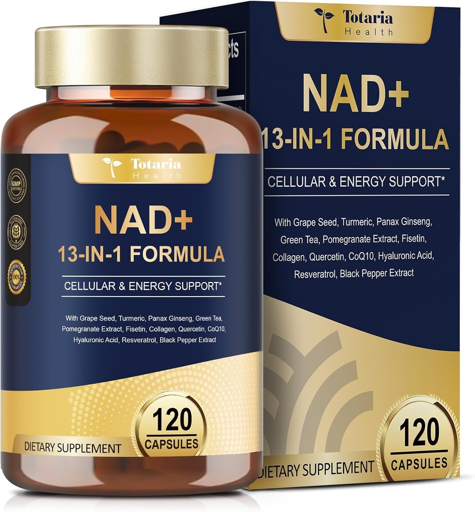 Kadın Erkek için nicotinamid riboside resveratrol,Quercetin, Betaine Boost NAD+ Levels NAD Plus Supplement for Anti Aging, Energy, Immune, Focus 120 Capsules