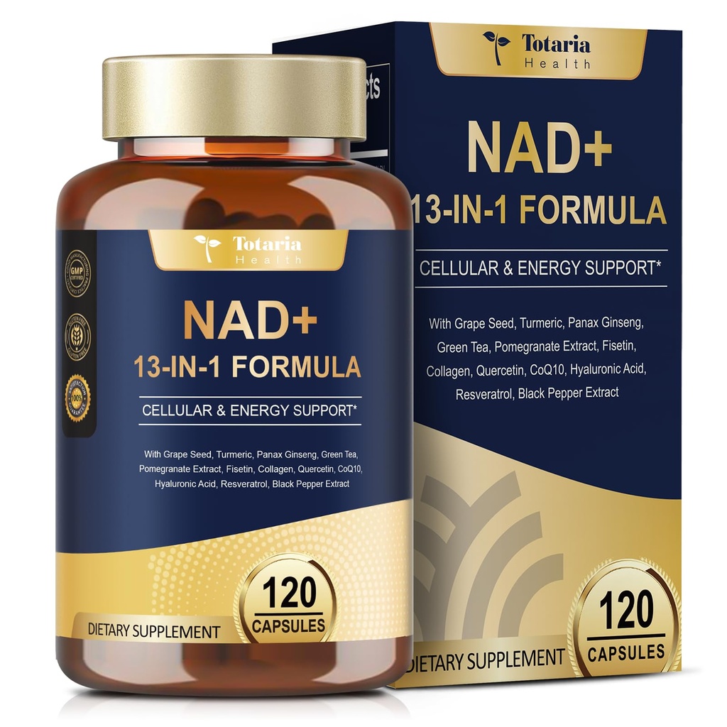 Kadın Erkek için nicotinamid riboside resveratrol,Quercetin, Betaine Boost NAD+ Levels NAD Plus Supplement for Anti Aging, Energy, Immune, Focus 120 Capsules