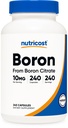 Nutricost Boron Capsules 10 mg, 240 Vegetarian Capsules, Gluten Free ve Non-GMO