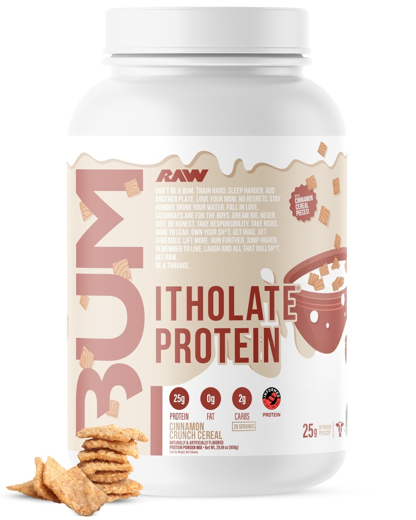 RAW Whey Protein Toz Isolate, Cinnamon Crunch (CBUM Itholate protein) - 100 Grass-Fed Sports Nutrition Toz Büyüme ve Kurtarma - Low-Fat, Low Carb, Doğal Flavored - 25 Servisler
