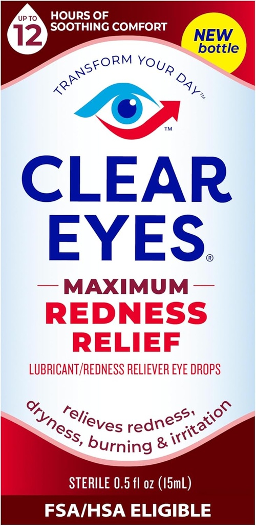 Clear Eyes | maksimum Redness Relief Eye Drops | 0,5 FL OZ