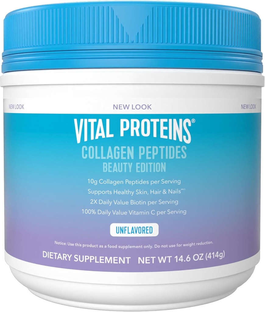 Vital Proteins Collagen Beauty Beauty Edition – Biotin, C ve çinko ile 10g Collagen. 14.6 ozz