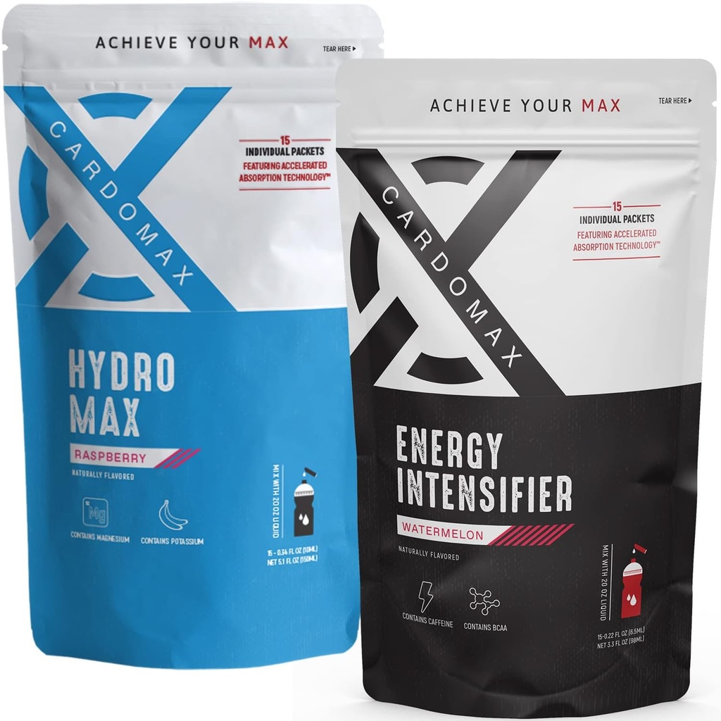 CardoMax - Enerji Intensifier (Watermelon) & Hydromax Sıvı Hydration (Raspberry) 30 Packet Sche
