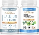 SMNutrition 200mg DIM Supplement with Calcium D-Glucarate | Hormone Balancing Bundle with DIM Diindolylmethane Capsules (120 Servings) and Vegan Gluten Free Non-GMO CDG Supplement (90 Servings)