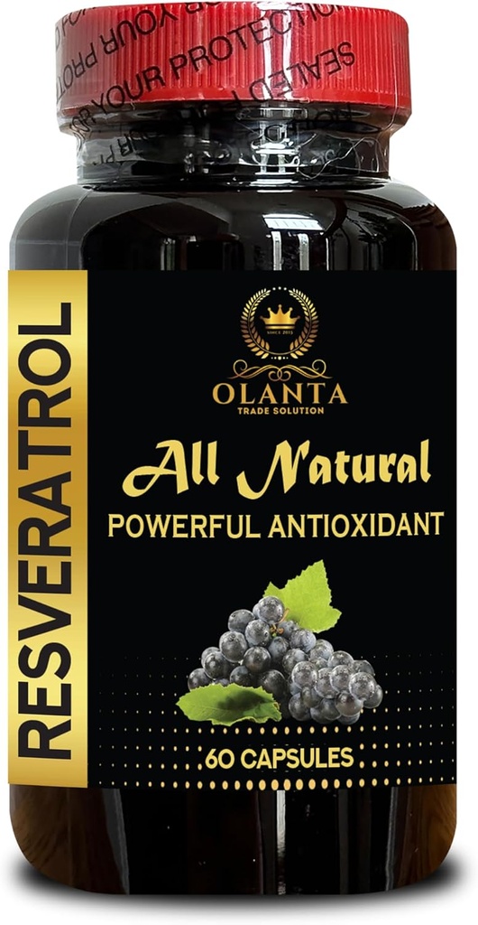 RESVERATROL Extract - Βιταμίνη C Ανοσολογική υποστήριξη, φυτικά αντιοξειδωτικά, Υποστηρίζει την Ανοσολογική λειτουργία, Κάψουλες Υποστήριξης Ενέργειας, Υποστηρίζει την ανάκτηση ενέργειας - 1 φιάλη 60 κάψουλες