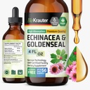 BIO KRAUTER Echinacea ve Goldenseal Root Liquid Extract - Natural Immune Support - Echinacea Drops with Goldenseal - Vegan, Alkol & Sugar Free Tincture - 4 Fl.Oz.