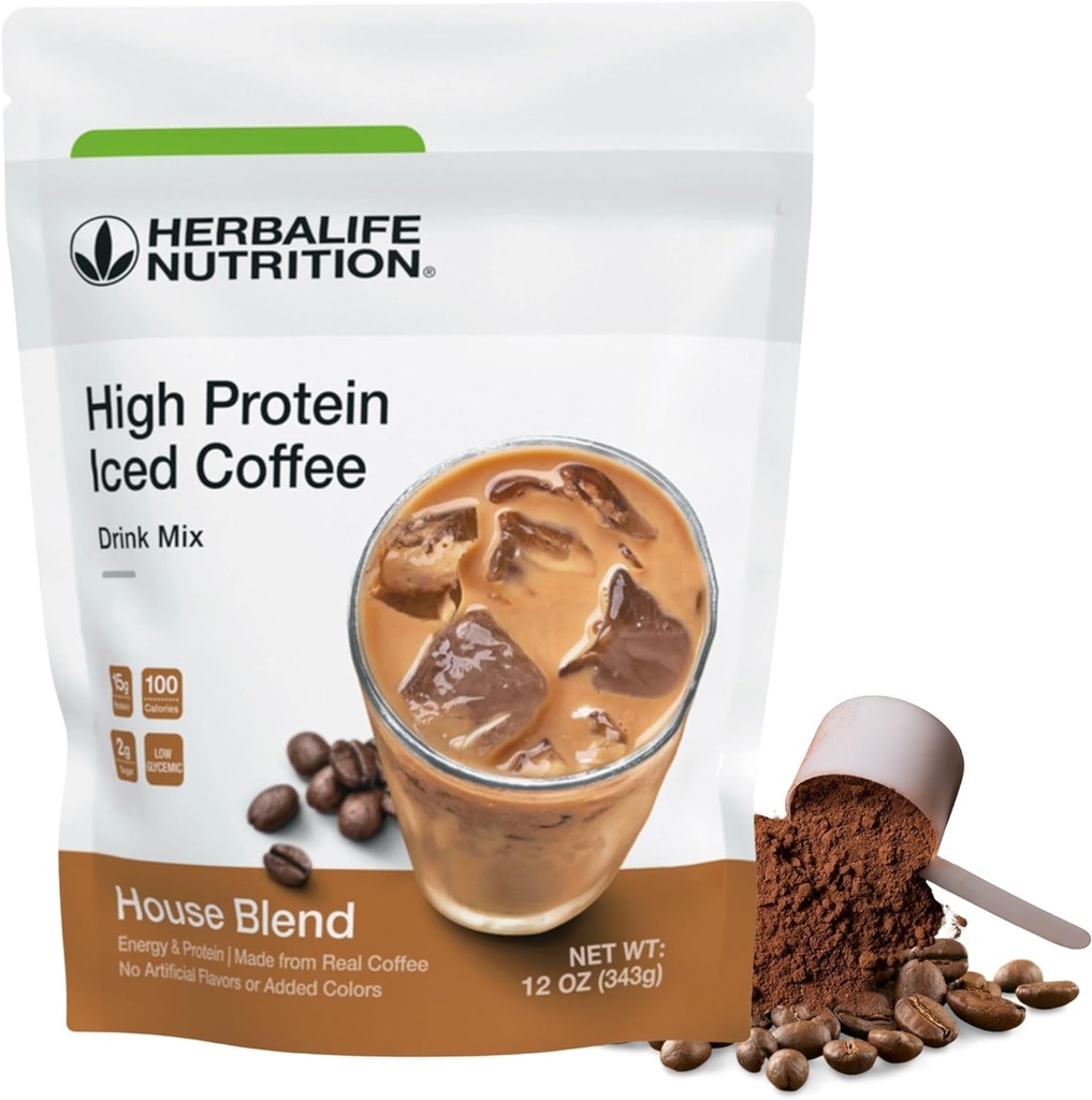 Herbalife HERBALIFE NUTRITION High protein Iced Coffee Drink Mix: (House Mix 12 oz 343g) Enerji ve protein, Real Coffee'den yapılan 12 yorum