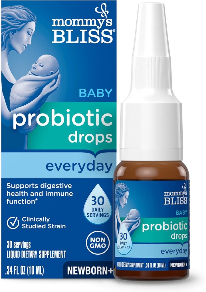 Anne'nin Bliss Bebek Probiyotik Drops, Daily Gas, Constipation ve Colic Symptom Relief + Immune Support, Newborns & Up, 0.34 Fl Oz (30 hizmet)