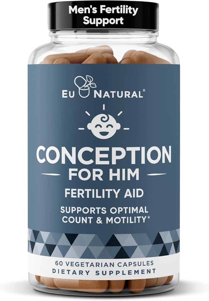 Onun için Kavram - Erkekler için Ferttitude Supplements, Erkek Ferttitude ATM & Prenatal – Optimal Sperm Kont, Mottitude Strength – Ashwagandha, Folate Folic Acid,Magnesium & çinko – 60 Veg Soft Capsules