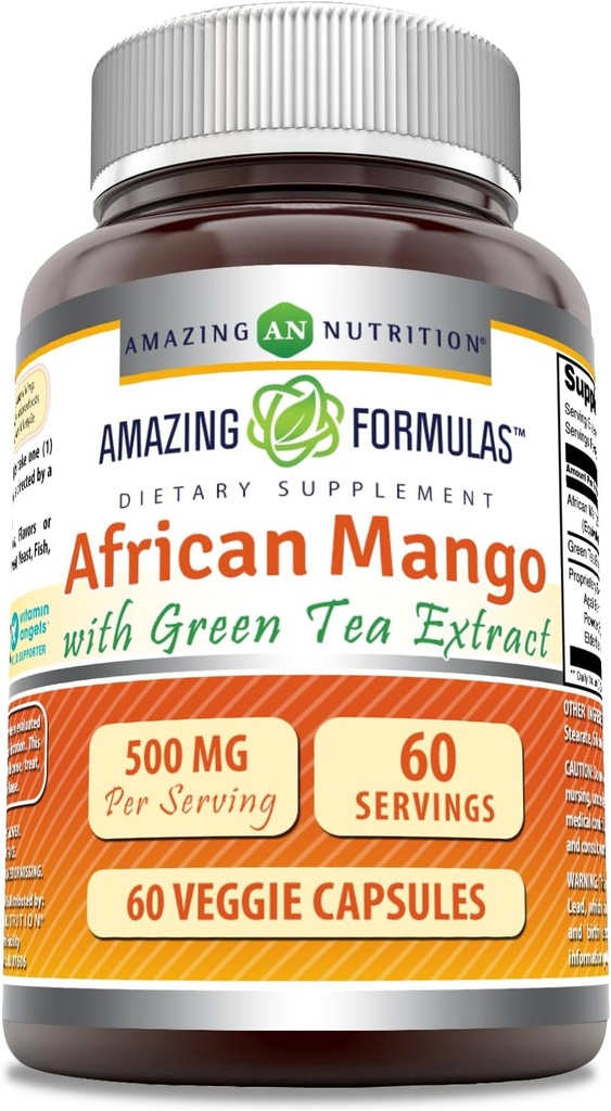 İnanılmaz Formulas Afrika Mango Yeşil Çay Ekstraksiyonu ile | 60 Veggie Capsules | Non-GMO | Gluten-Free | Made in USA