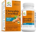 Terry Natural CuraMed 100 mg Curcumin Kompleksi - Turmeric ile Abhidrasyon Curcumin Supplement - Brain & Liver Health Support Supplement - Vegan Diyetary Supplement - 60 Chewable Tabletler