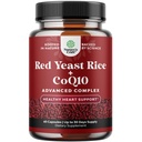 CoQ10 Supplement ile Red Yeast Rice - Gelişmiş Sağlıklı Kalp ve Sağlıklı Kolesterol Seviyeleri Erkekler ve Kadınlar için Formula - Red Yeast Rice 1200 mg Capsules with CoQ10 Count