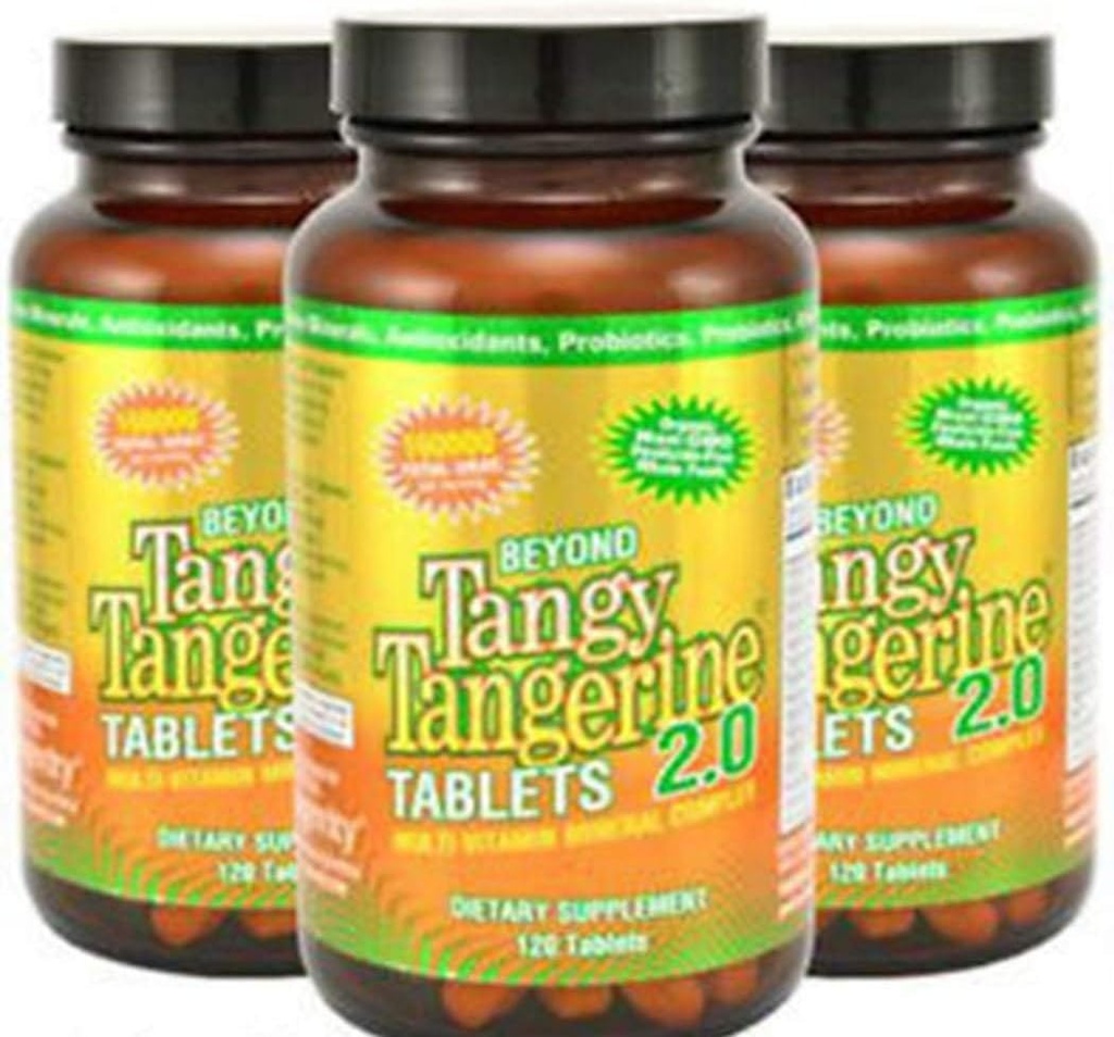 Tangy Tangerine 2.0 Multi-Vitamin & Mineral Kompleksi - Doğal ve Tüm Gıdalarla Yapıldı | 160,000 ORAC | 120 Tablet - 3Pack