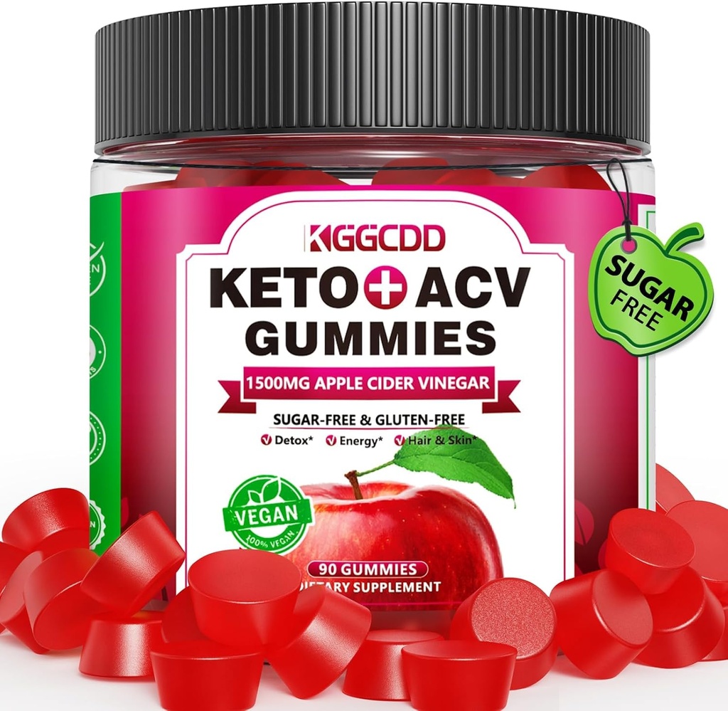 90 Count Sugar Free Keto ACV Gummies με B6 & B12-90 Count Sugar Free Keto ACV Gummies με 1500MG μηλίτη μηλίτη, χωρίς ζάχαρη και χωρίς γλουτένη - Made in USA