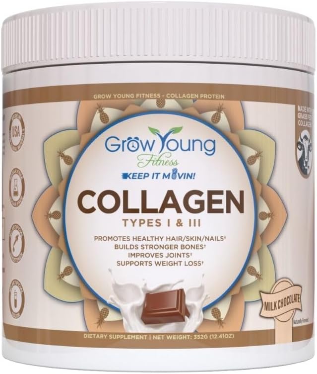 Genç Fitness Collagen proteini - Süt Çikolatası, Cilt, Kemikleri, Ortaklar, Kilo Kaybı, Şeker Free (12.41 oz) (1 Pack, 20 Hizmet)