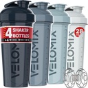 VELOMIX -4 PACK 28 Oz μπουκάλι αναδευτήρα πρωτεΐνης για μείγματα πρωτεϊνών - 4x σύρμα Whisk 