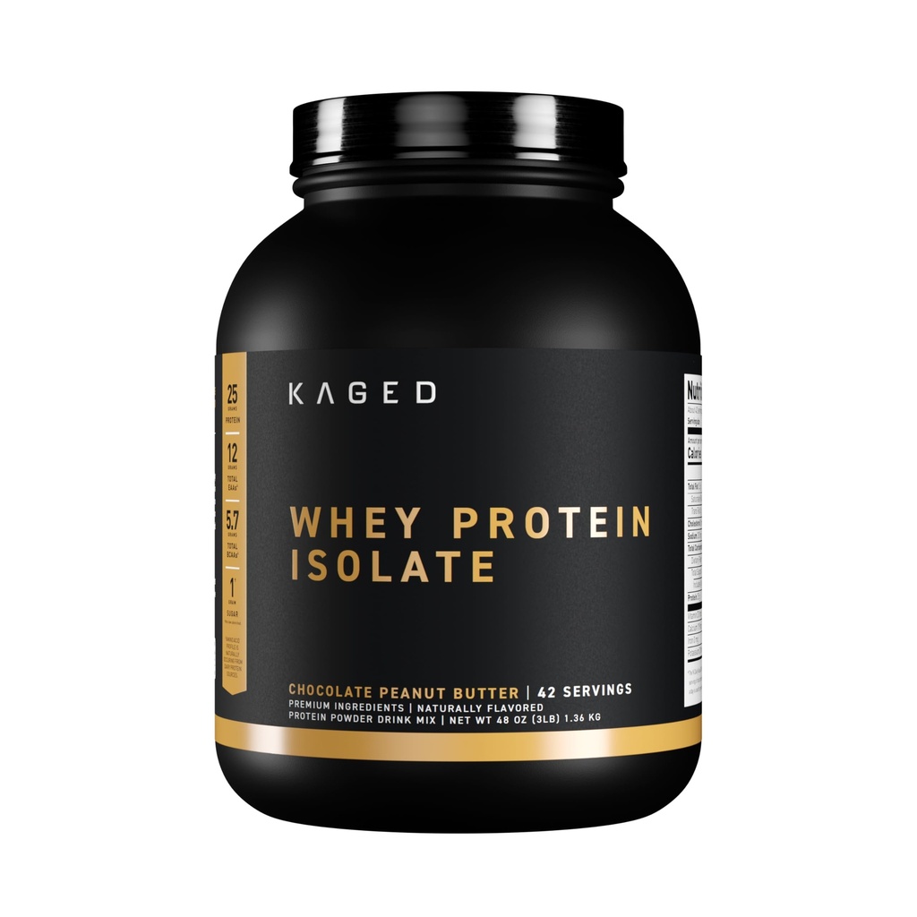 Kaged Whey proteini Isolate Toz | Chocolate Peanut Butter | 100% Pure Low Lactose Whey | Post Workout Recovery Drink | Supports Muscle Building | Supplements for Men & Women | 41 Services