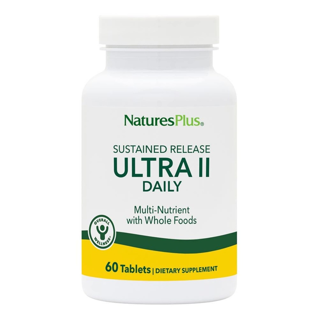NaturesPlus Ultra II Daily - 60 Tablet - Genel Well-Being için Tüm Gıdalarla Çokvitamin - Enerji ve Immune Health - Sustained Release - 60 Hizmetler