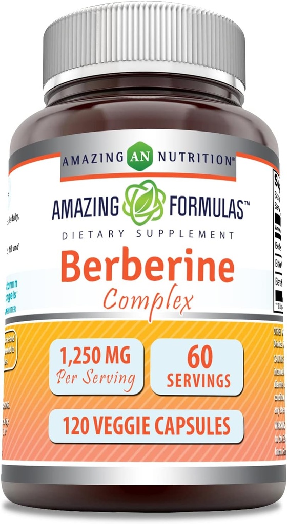 Amazing Formulas Berberine Bitter Melon & Banaba Extract Kompleks | 1250 Mg hizmet başına |120 Veggie Capsules | Non-GMO | Gluten-Free | Made in USA