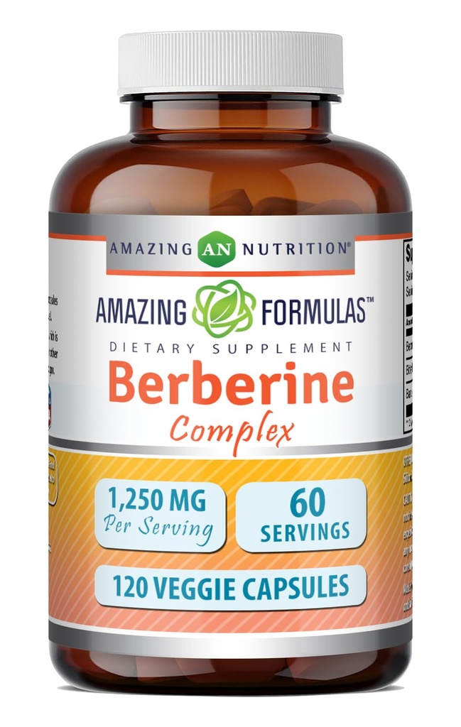 Amazing Formulas Berberine Bitter Melon & Banaba Extract Kompleks | 1250 Mg hizmet başına |120 Veggie Capsules | Non-GMO | Gluten-Free | Made in USA
