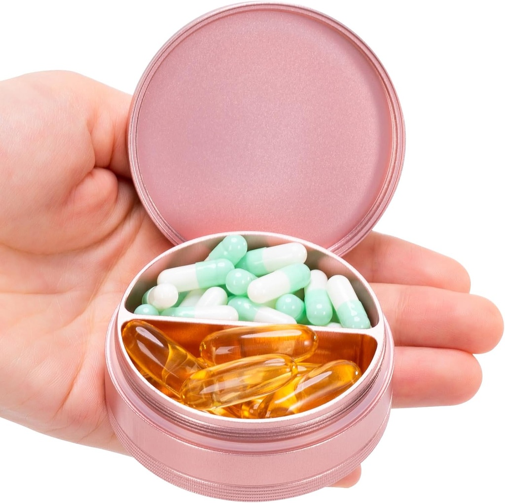 Metal Pill Case 2 Karşılaştırması - Günlük Seyahat için Su Pill Box, Pocket Purse Pill konteynerleri Vitaminler Balık Yağları İlaç İlaçları için Organize Tıp Organizer