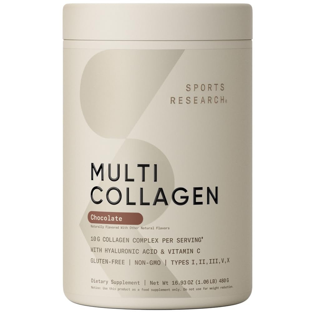 Sports Research Multi Collagen Protein Powder (Type I, II, III, V, X) με Υαλουρονικό οξύ + Βιταμίνη C 