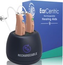 EarCentrik EasyCharge Device İşitme Aids (Pair) Seniors, Behind-Ear BTE Ear Aid PASP dijital Kişisel ses amplifikasyon (Beige) ile basitleştirme ürünleri cihazları