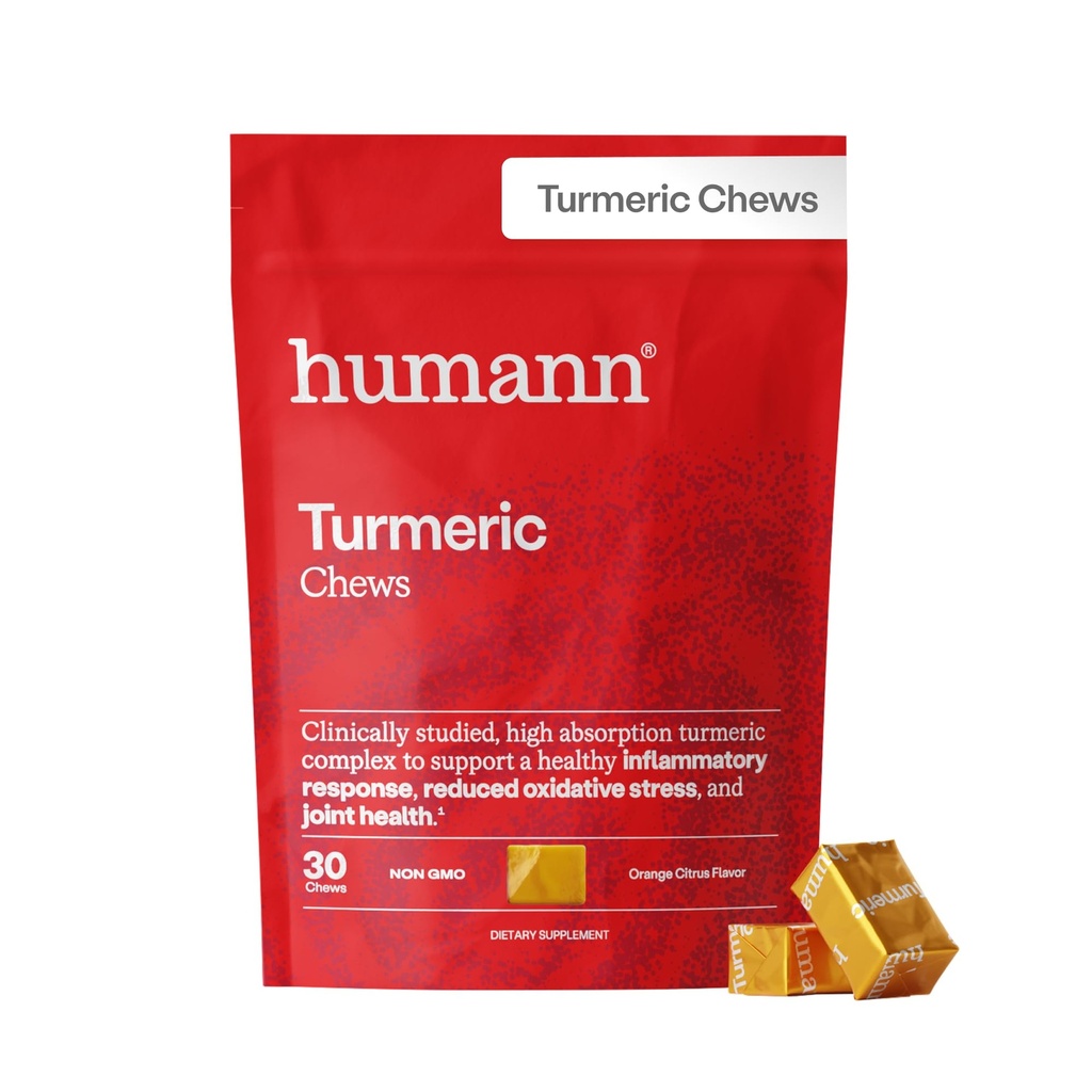 HumanN Turmeric Chews Supplement – Clinically Studied Υψηλή Απορρόφηση Curcumin Complex - Orange Citrus Flavor – από το SuperBeets Makers – Joint Health – 30 Count