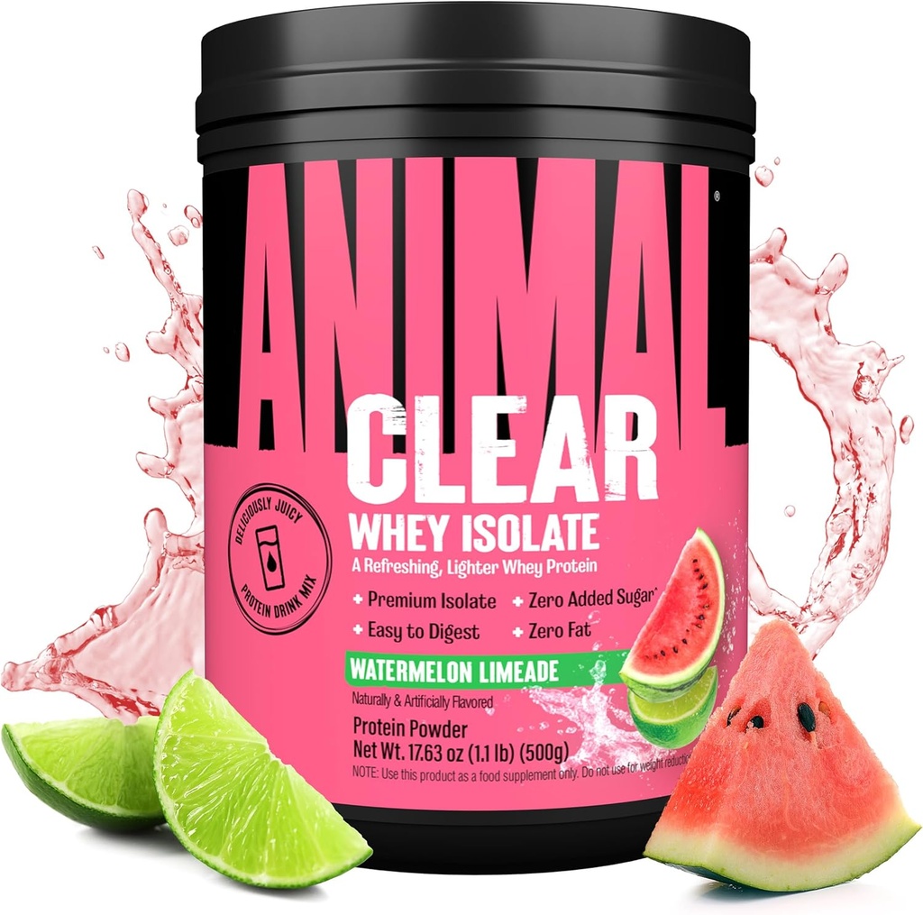 Clear Whey Isolate Protein Powder - Easy to Digest and Mix, 5g BCAA, Deliciously Juicy, Refreshing ανά πάσα στιγμή Ποτό για άνδρες και γυναίκες, Watermelon Limeade 500g (20 υπηρεσίες)