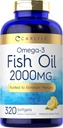 Carlyle Fish Oil Omega 3 Supplements | 2000 mg | 320 Softgels | EPA & DHA | 600 mg Total Omega-3 | Non-GMO, Gluten Free Pills