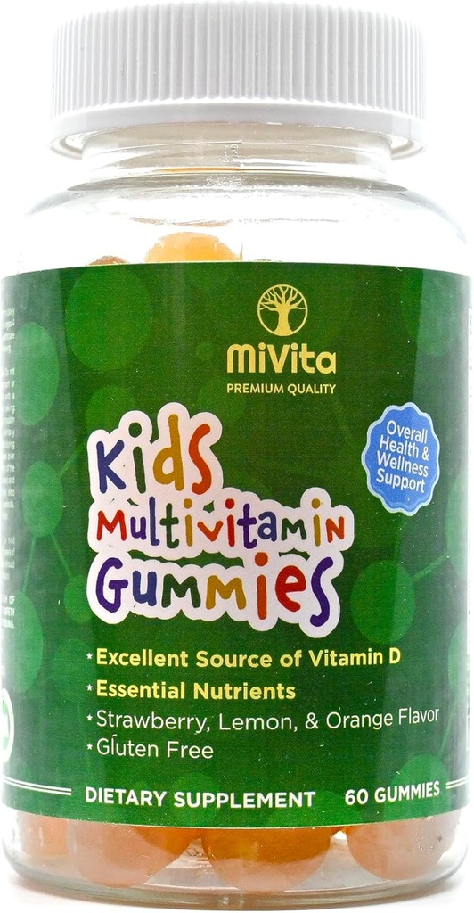 Organik Çocuklar Mutlivitamin Gummies 60ct. All Natural Vegetarain Plant Based Low Sugar Delicous Fruit Flavored Gummies. Daily All-Inclusive Multivitamin Gummy for Kids and Young
