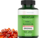 Nova Lucia Organic Flaxseed Oil Capsules 1000mg – Ωμέγα 3 6 9 Softgels για τα μαλλιά, το δέρμα και τα νύχια – Μη ΓΤΟ, Χωρίς γλουτένη, Hexane-free, Εύκολο στην κατάποση – 100 Υγρά Softgels