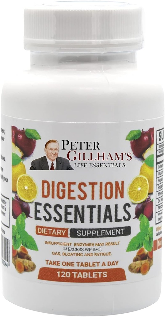 Peter Gillham’s Life Essentials Digestion Essentials 120 Tablets Digestive Enzymes for Gas, Constipation, Healthy System. Χωρίς γλουτένη και σόγια. Κατασκευάζεται στις ΗΠΑ (Packaging May Vary)