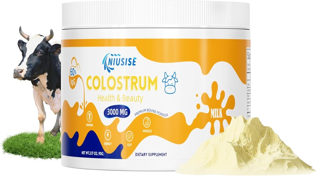 Bovine Colostrum Supplement Toz, Bovine Colostrum Superfood for Gut Health, Bone & Immune Support, Natural IgG Bovine Colostrum Supplement for Skin & Hair, Easy to Mix