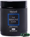WelleCo The Immune Elixir, Immune Support Supplement with Vitamin C, çinko, Elderberry, Astragalus & Reishi Mushroom, Plant-Based Daily Immunity ATM for Yetişkinler, 60 Capsules