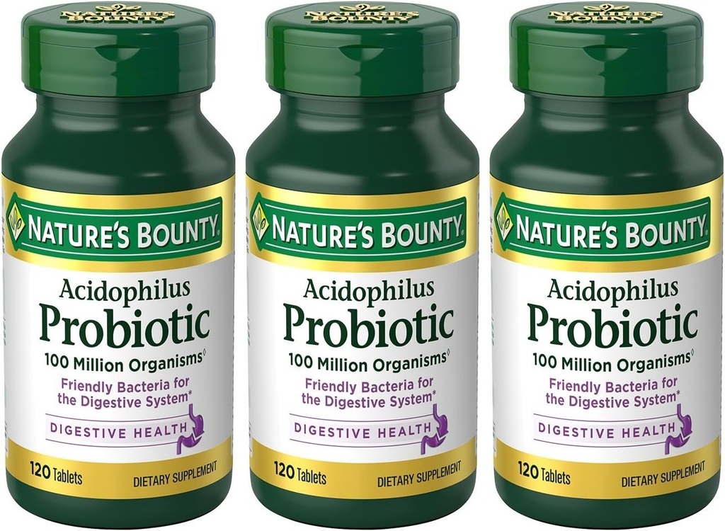 Nature's Bounty Acidofilius Probiyotik , 120 Kont (Pack of 3)