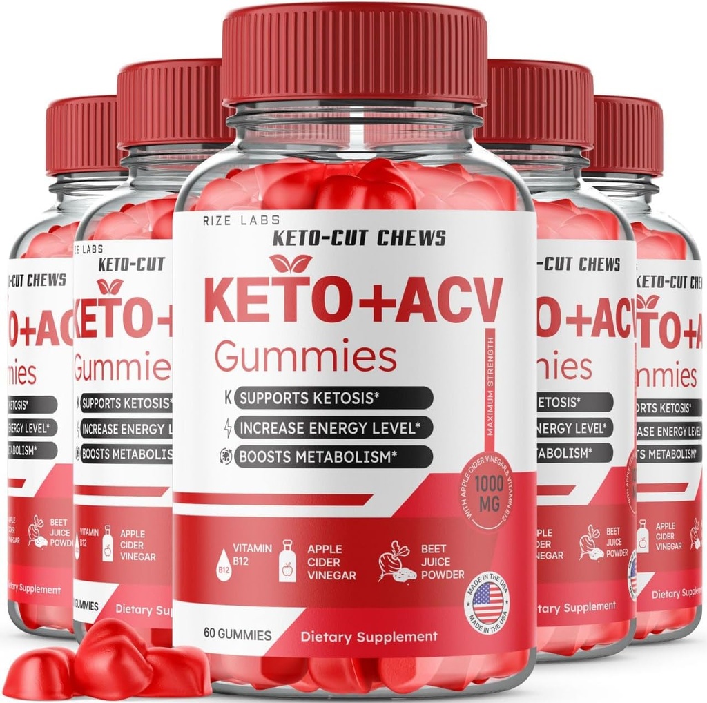 (5 Pack) Keto-Cut Chews ACV Gummies - Hızlı Kilo kaybı için Keto-Cut Chews Premium Keto ACV Gummy, DW Chews En Güçlü Tamam, KetoCut Chews Yorumlar (300 Gummies)