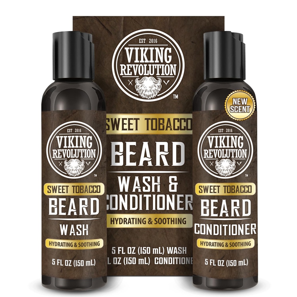 Viking Devrimi, Argan Oil ve Jojoba Oil ile Erkekler için Ayırma ve Ayıd Care Beard Spuan ve Cardd Oil (5oz, Tatlı Tütün) ile Ayırt Edilmiş Zeytinyağı Bakım Ayırtladı