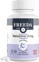 FREEDA Melatonin 2 mg Sugar-Free Chewables – Yetişkinler ve Çocuklar için Doğal Uyku Yardımı – Vegan, Kosher, Gluten-Free, Non-GMO, Easy Bedtime Support – 240 Tabletler