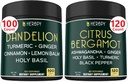 Sche 6in1 Dandelion Supplement & 6in1 Citrus Bergamot Supplement - Support Relaxation, Heart, Digestion Health and Immune