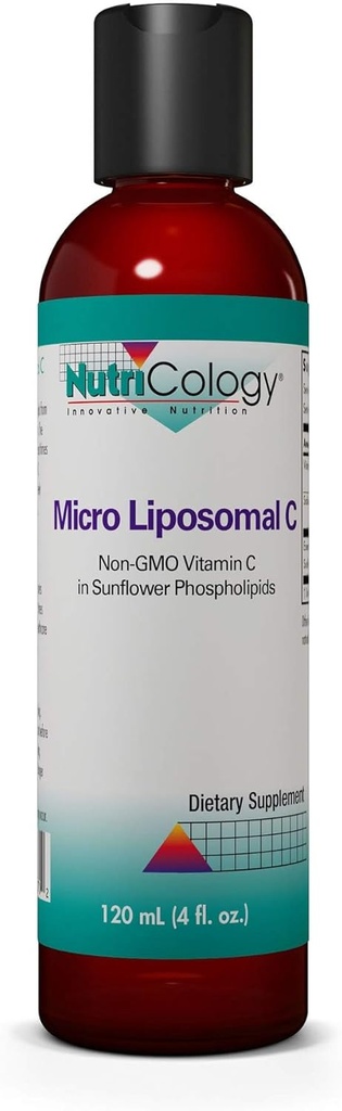Nutricology Micro Liposomal C 1000 mg Supplement - Sıvı Vitamin C, Sunflower Phospholipids, sodyum Ascorbate, Organik, Bio available - 4 Fl Oz