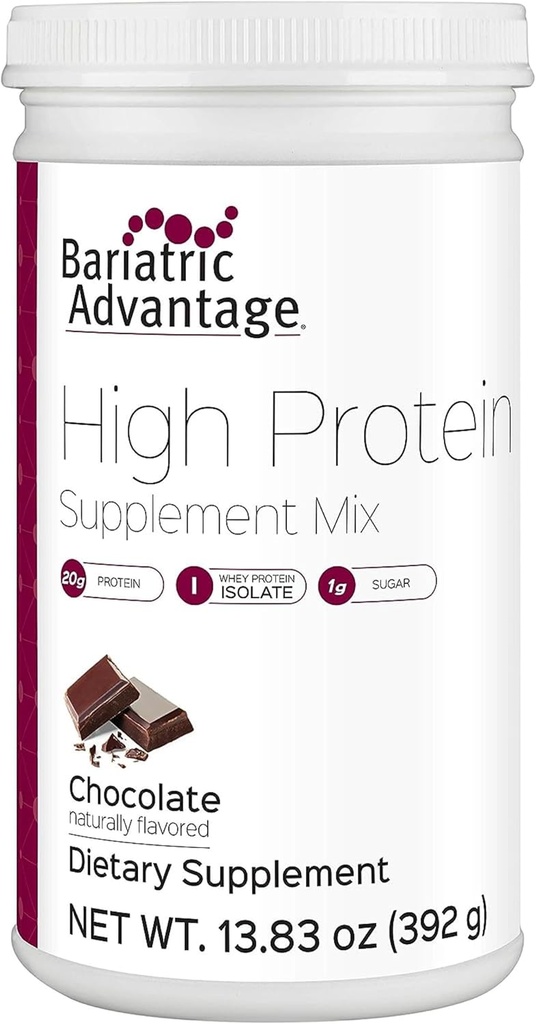 Bariatrik Avantajı Yüksek Protein Supplement Mix, 20 Grams Whey Protein Isolate Low Sugar 100 Calories Per - Chocolate, 14 Hizmetler