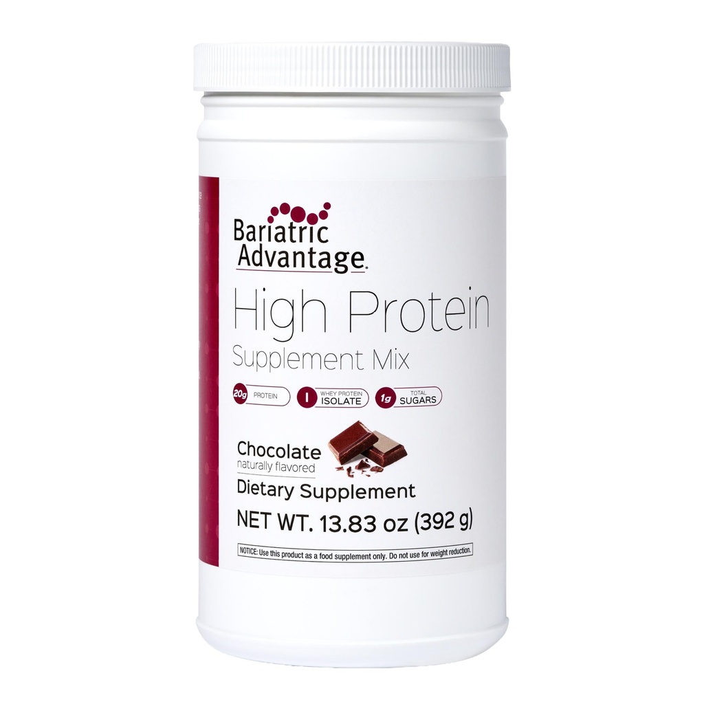 Bariatrik Avantajı Yüksek Protein Supplement Mix, 20 Grams Whey Protein Isolate Low Sugar 100 Calories Per - Chocolate, 14 Hizmetler