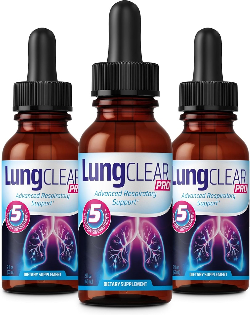 Lung Support Supplement Drops with Wild Mullein Leaf Extract for Lungs and Mucus Relief Support - 2 Fl oz - 3 Şişes