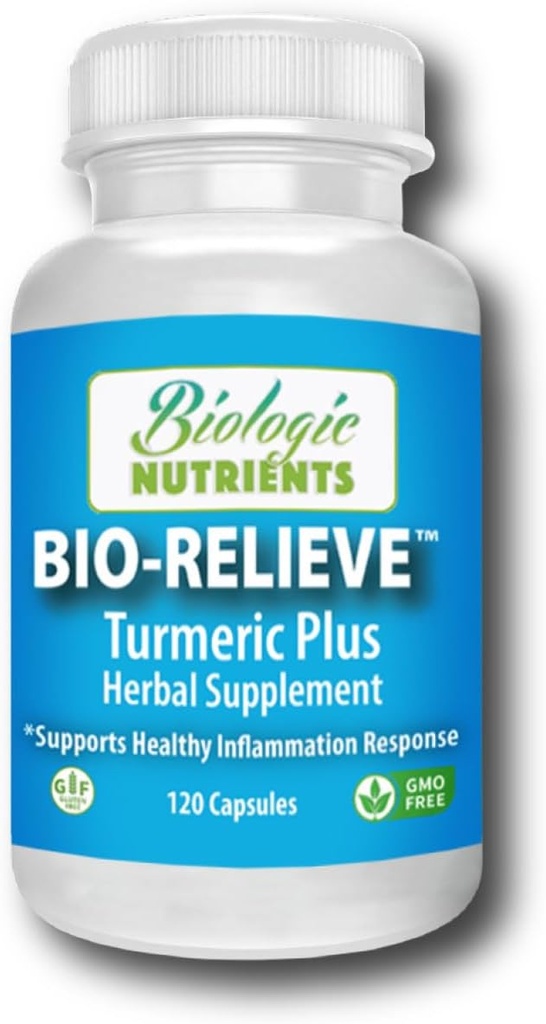 Biologic Nutrients Turmeric Supplement, 10in-1 Herbal Joint Supplements for Men and Women, Helps Commons, Muscles, Bones & Nerves, Non-GMO, Daily Plant-Based Aid, 120 Capsules