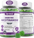 Sugar Free Nicotinamid 500 mg Gummies, (Flush Free Niacin) B3 Niacinamid Supplement for Cellular Energy Metabolism & Tamir, Vitality, Health Aging, Cranberry Flavor, Easy to Chew, 120 Cts