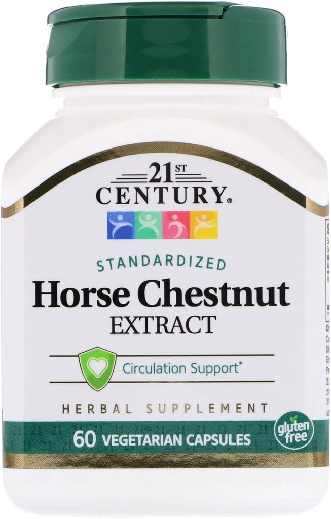 21. Yüzyıl At Chestnut Seed Vegetarian Capsules - 60 ct, 6 Paket