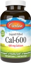 Carlson - Cal-600, 600 mguba, Bone Support, Sağlıklı Dişler ve Optimal Wellness, 100 Softgels