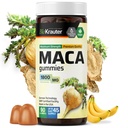 Maca Root Gummies - 1800 mg Δύναμη - 90 Vegan Chews - Φυσική υποστήριξη για γυναίκες και άνδρες - Περουβιανή Maca Root συμπλήρωμα - Μπανάνα άρωμα Chews
